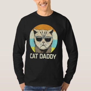 Cat Daddy In Sunglasses Retro  Cat Dad T-Shirt