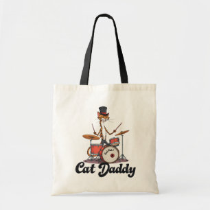 Cat Daddy Jazz Music Drummer Musician Tabby Cats Tote Bag