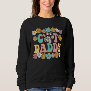 Cat Daddy Leopard Kitten Paw Retro Sunflower Groo Sweatshirt