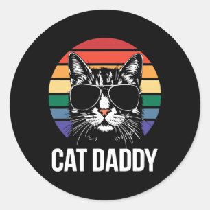 Cat Daddy Shirt Best Cat Dad Ever Men Fathers Day Classic Round Sticker