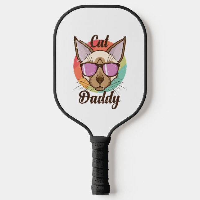 Cat Daddy Siamese Cat Pet Male Cat Pickleball Paddle (Front)