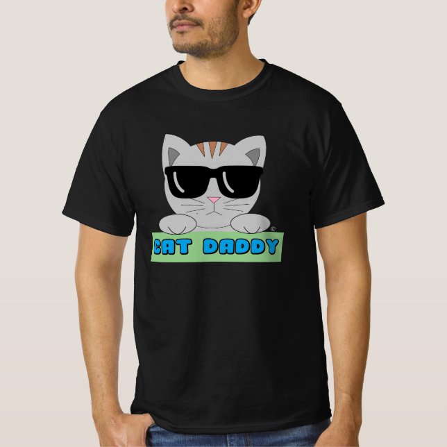 CAT DADDY Sunglasses Cat T-Shirt (Front)