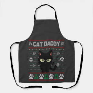 Cat Daddy Ugly Christmas Sweater Pajama Kitty Cat Apron