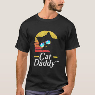 Cat Daddy Vintage 80s Cat Retro Sunglasses Distres T-Shirt