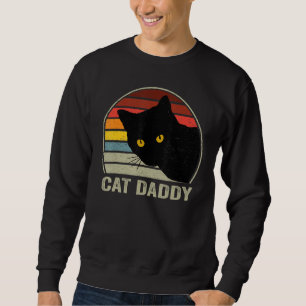 Cat Daddy Vintage Cat 80s Retro Style For Men, Cat Sweatshirt