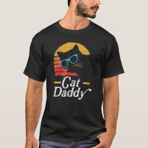 Cat Daddy Vintage Eighties Style Cat Hipster Glass T-Shirt