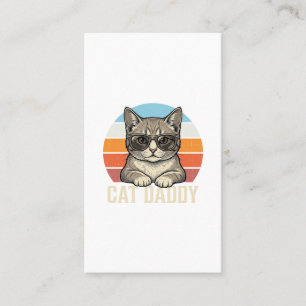 Cat Daddy Vintage Sunset Cool Cat Shirt Design_1 Business Card