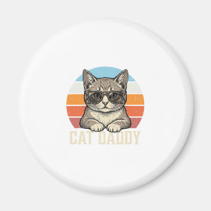 Cat Daddy Vintage Sunset Cool Cat Shirt Design_1 Magnet