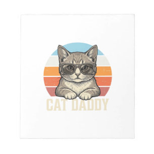 Cat Daddy Vintage Sunset Cool Cat Shirt Design_1 Notepad