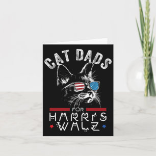 Cat Dads For Harris Waltz 2024 Usa Flag  Card