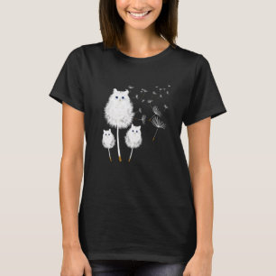 Cat Dandelion Amazing Flower Cat T-Shirt