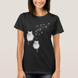 Cat Dandelion Flower Funny Cat T-Shirt