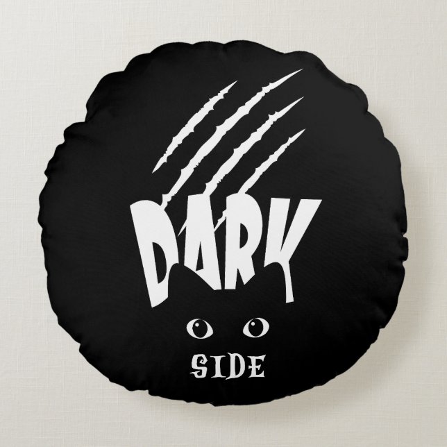 Cat Dark Side Round Cushion (Front)