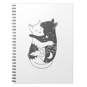 Cat day cat night illustration - Choose background Notebook