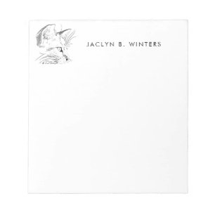 Cat Day Dreaming Sketch   Cat Lover Personalised Notepad