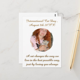 Cat Day Photo, Text, Replaceable Greeting Card