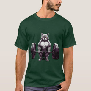 Cat Deadlift Funny Powerlifting Gym Cat Fitness Ar T-Shirt