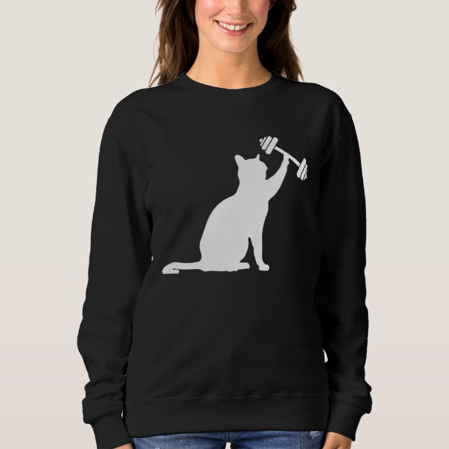 Cat deadlift weightlifting cat powerlifting kitty  sweatshirt (Front)