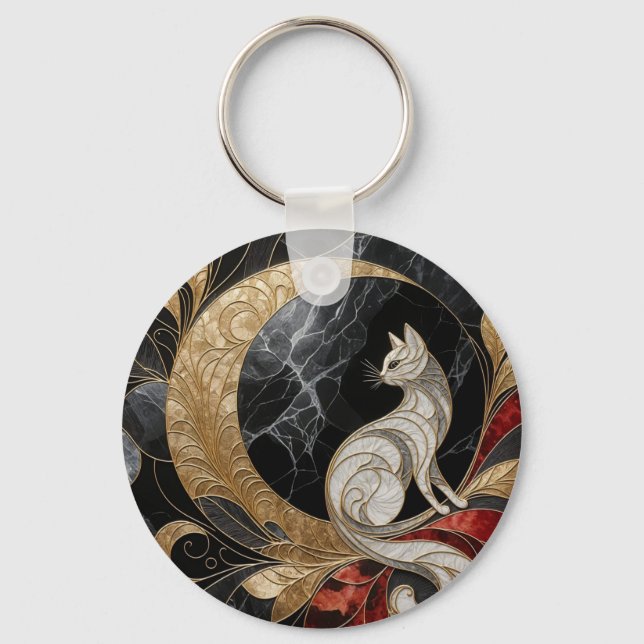 Cat Deco Keychain (Front)