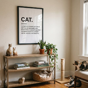 Cat Definition Noun Funny Cat Lover Poster