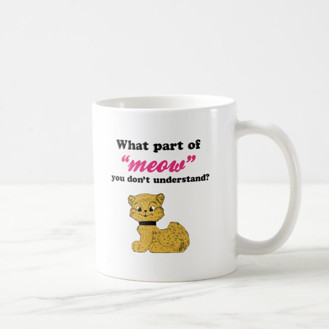 Cat Demands - What Part of Meow? Coffee Mug (Right)