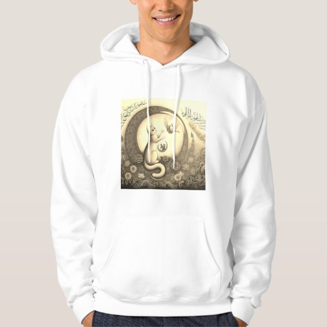 Cat Design Arabic Hoodie (Front)