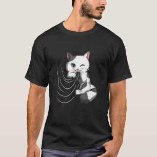 Cat Design Cat Cuddles With Duvet Plays With Curta T-Shirt