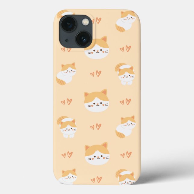 Cat Design Tough Hard Phone Case For iPhone (Back)