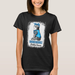 Cat Diabetes Diabetes Warrior Unbreakable Blue Ri T-Shirt