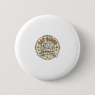 Cat Diner Cat Diner Retro Restaurant Cat Vintage V 6 Cm Round Badge