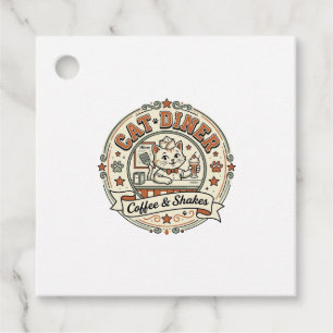 Cat Diner Cat Diner Retro Restaurant Cat Vintage V Favour Tags