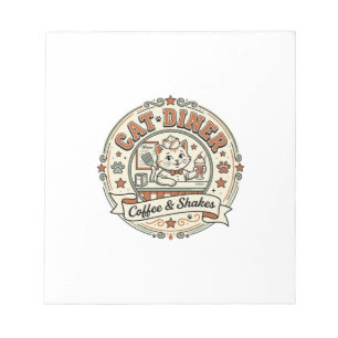 Cat Diner Cat Diner Retro Restaurant Cat Vintage V Notepad