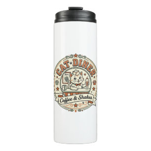 Cat Diner Cat Diner Retro Restaurant Cat Vintage V Thermal Tumbler