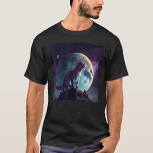 Cat Dinosaur Moon T-Shirt