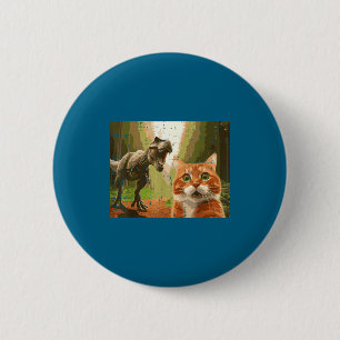 Cat Dinosaur Trex Selfie Funny Meme Humor Boys Gir 6 Cm Round Badge