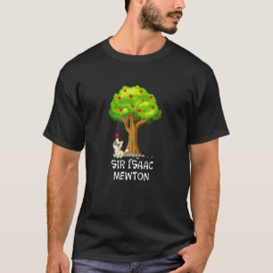 Cat Discovers Law Of Gravity Isaac Mewton Physics T-Shirt