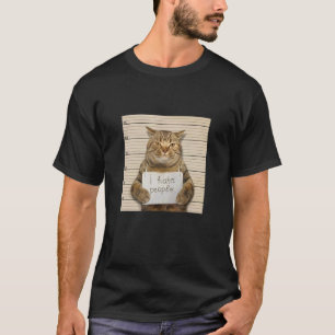 Cat Distressed I Hate People Cat Owner Cat T-Shirt