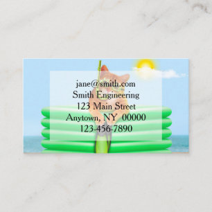 Cat diver with mask and snorkel business card