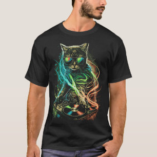 Cat Dj Headphones Kitten House Music Kitty T-Shirt