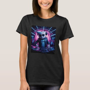 Cat Dj In Futuristic Colourful Club Oa Eclectic Ed T-Shirt