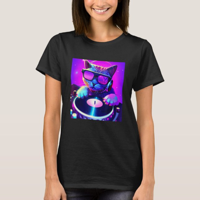 Cat DJ Vaporwave  Aesthetic Men Boys Girls Women A T-Shirt (Front)