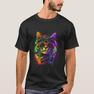 Cat DJ With Headphones And Sunglasses Kitty T-Shirt