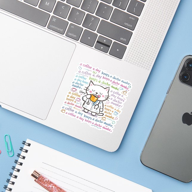 cat doctor stickers (Laptop w/ iPhone)