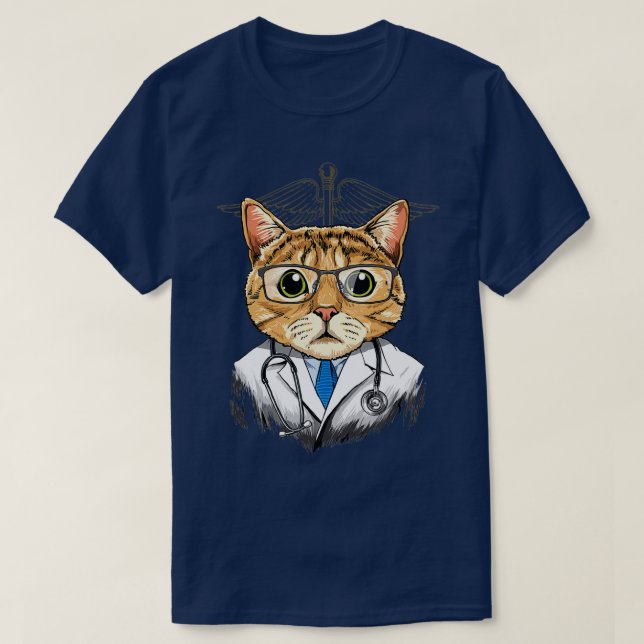 Cat Doctor Vet Veterinarian Animal Lover T-Shirt (Design Front)