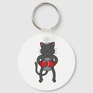 Cat Does Boxing For Men Women Key Ring