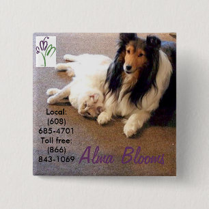 Cat & Dog 15 Cm Square Badge