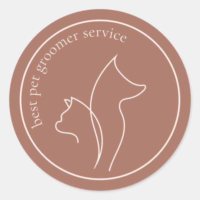 Cat Dog Bath Care Classic Round Sticker (Front)