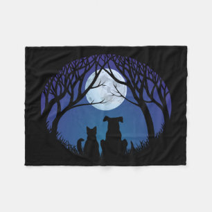 Cat & Dog Blanket Cute Best Friends Fleece Blanket