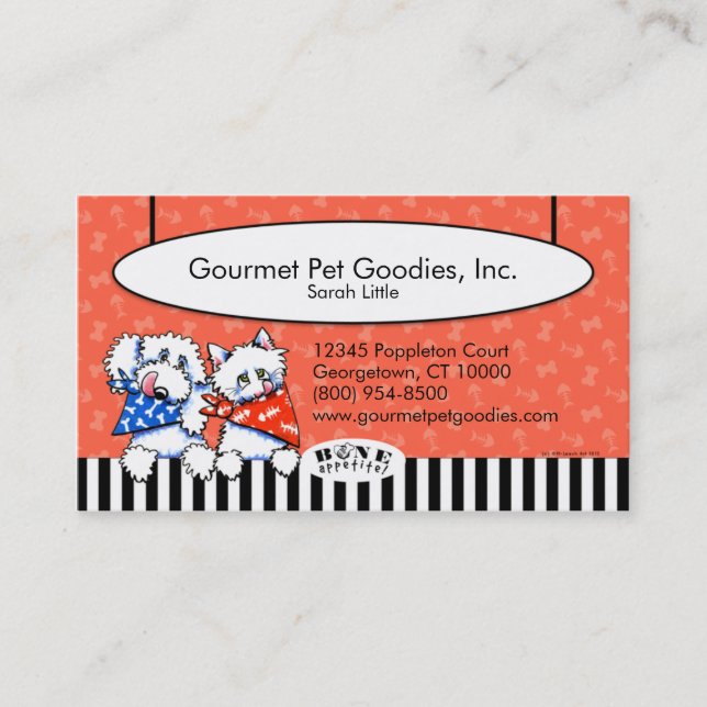 Cat Dog Bone Appetit! Gourmet Pet Foods Tomato Business Card (Front)