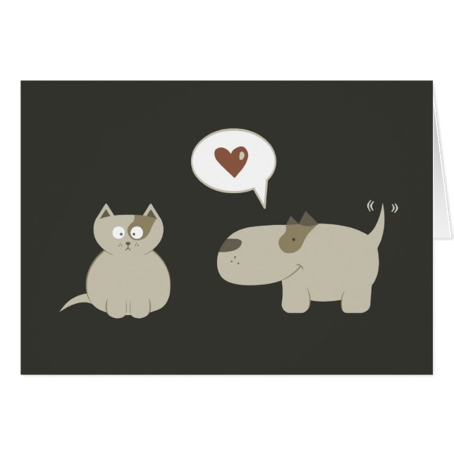 Cat Dog Funny Love At First Sight (Front Horizontal)